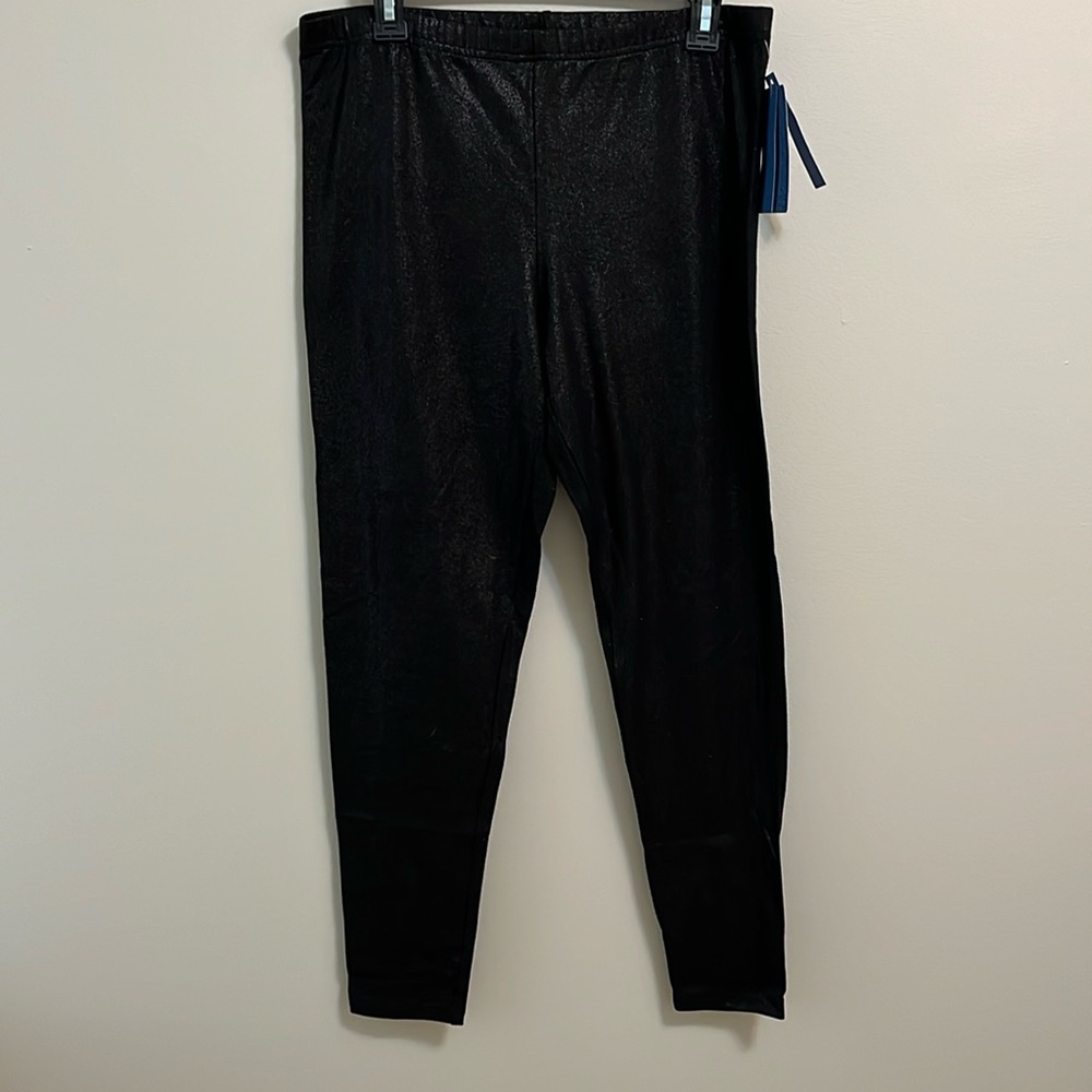 Simply Vera Vera Wang leggings pants large shimmery black witchy gothic spandex